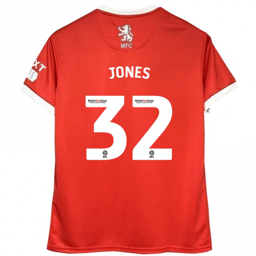 Kids Football Jamie Jones #32 Red White Home Jersey 2024/25 T-Shirt Uk