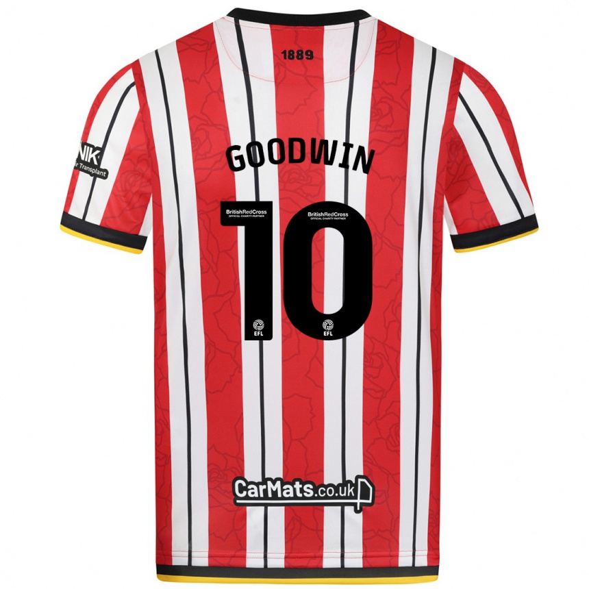 Kids Football Isobel Goodwin #10 Red White Stripes Home Jersey 2024/25 T-Shirt Uk