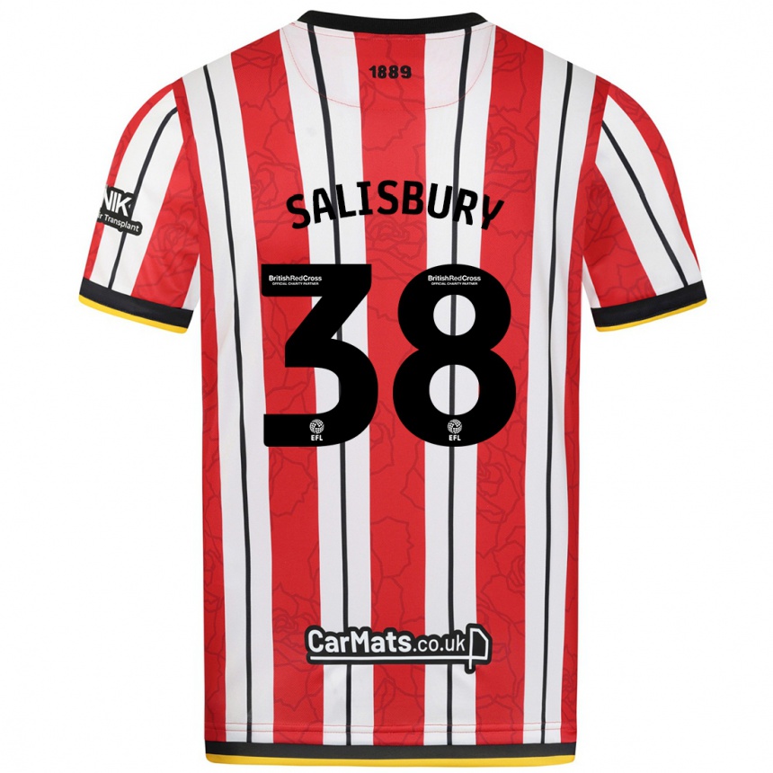 Kids Football Chloe Salisbury #38 Red White Stripes Home Jersey 2024/25 T-Shirt Uk