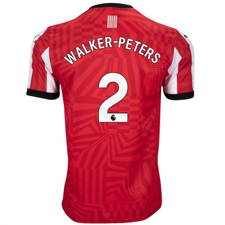 Kids Football Kyle Walker-Peters #2 Red White Home Jersey 2024/25 T-Shirt Uk