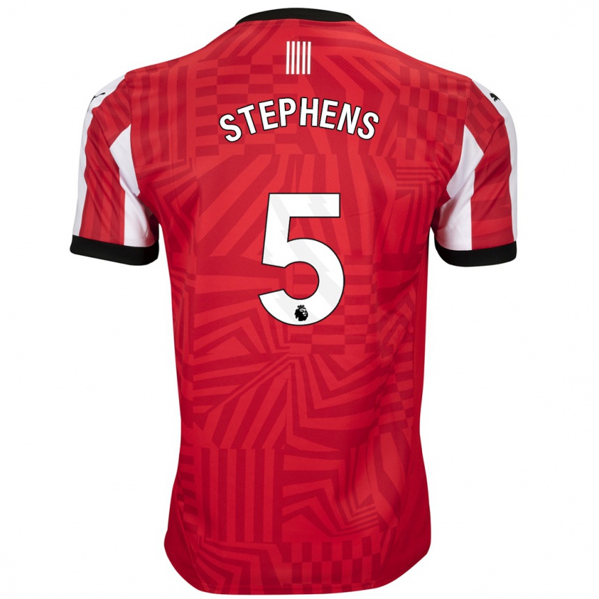 Kids Football Jack Stephens #5 Red White Home Jersey 2024/25 T-Shirt Uk