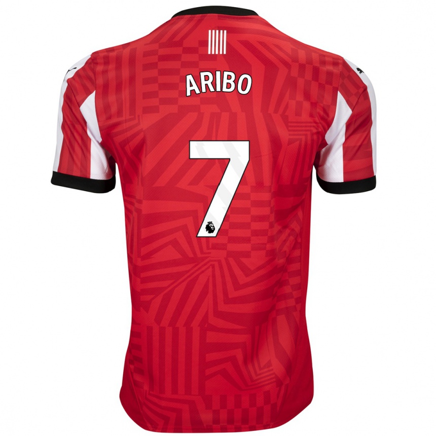 Kids Football Joe Aribo #7 Red White Home Jersey 2024/25 T-Shirt Uk