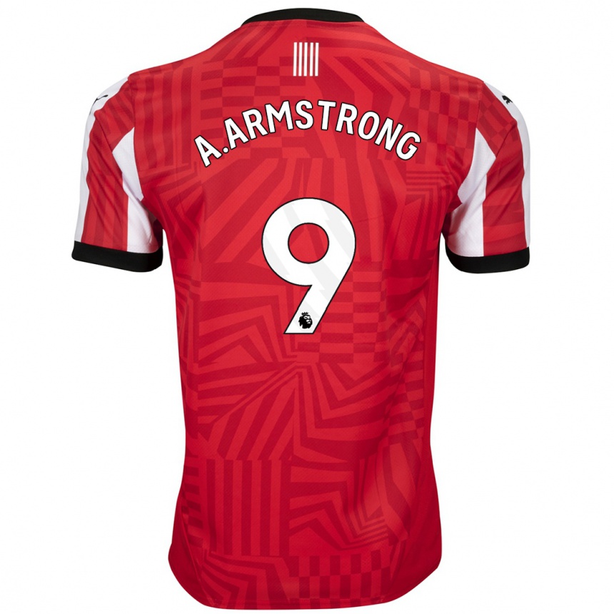 Kids Football Adam Armstrong #9 Red White Home Jersey 2024/25 T-Shirt Uk