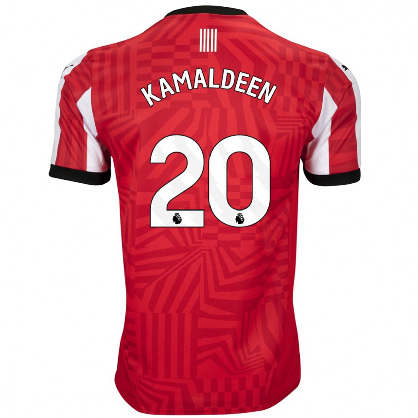 Kids Football Kamaldeen Sulemana #20 Red White Home Jersey 2024/25 T-Shirt Uk