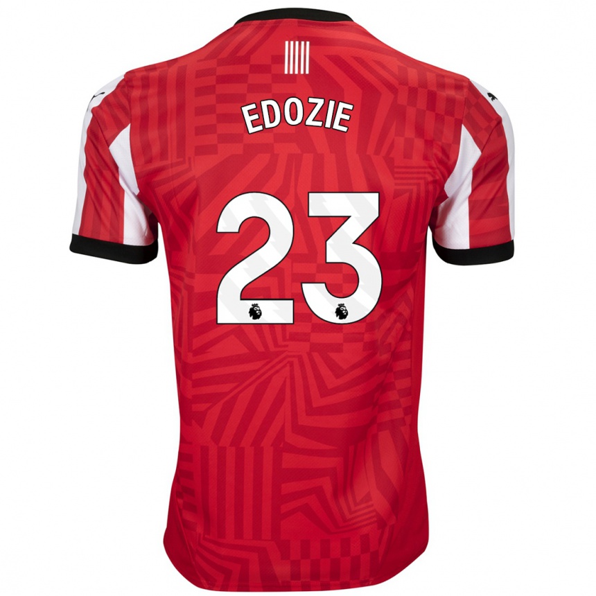 Kids Football Samuel Edozie #23 Red White Home Jersey 2024/25 T-Shirt Uk