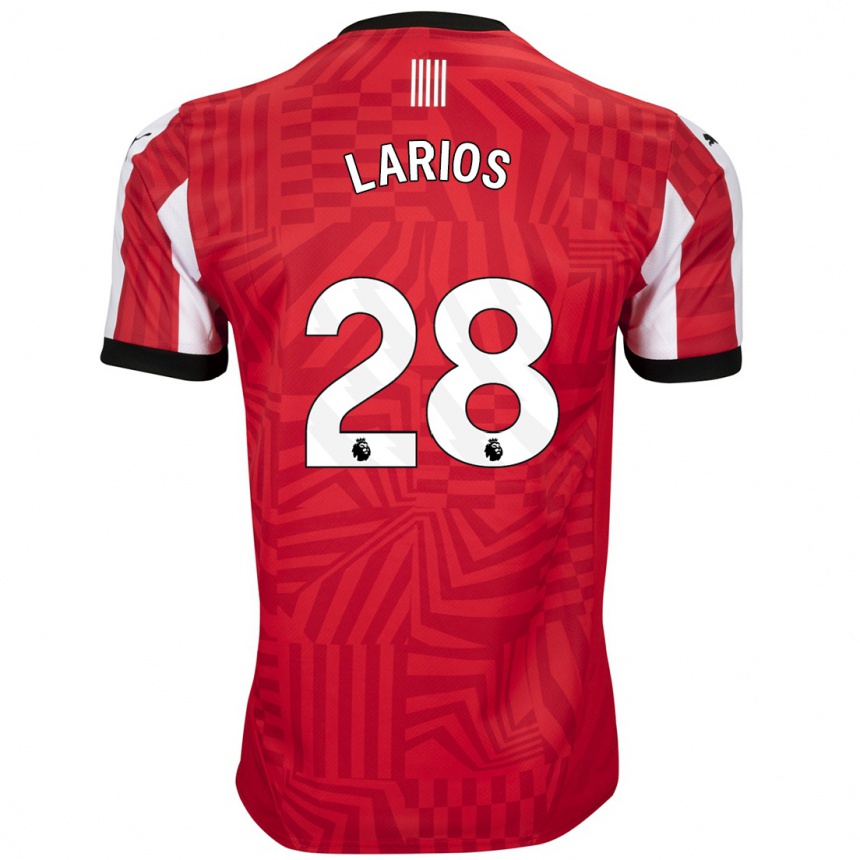 Kids Football Juan Larios #28 Red White Home Jersey 2024/25 T-Shirt Uk