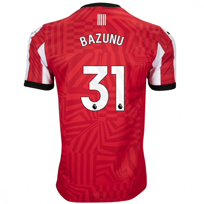 Kids Football Gavin Bazunu #31 Red White Home Jersey 2024/25 T-Shirt Uk