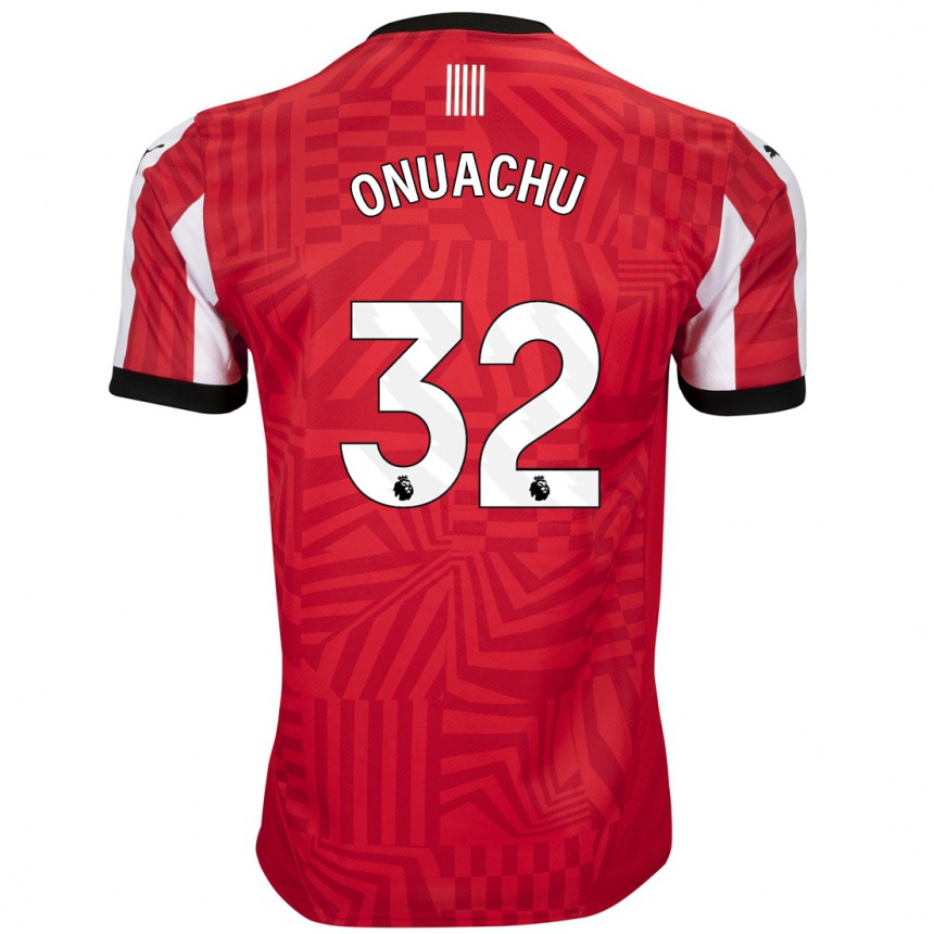 Kids Football Paul Onuachu #32 Red White Home Jersey 2024/25 T-Shirt Uk