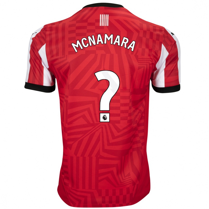 Kids Football Josh Mcnamara #0 Red White Home Jersey 2024/25 T-Shirt Uk