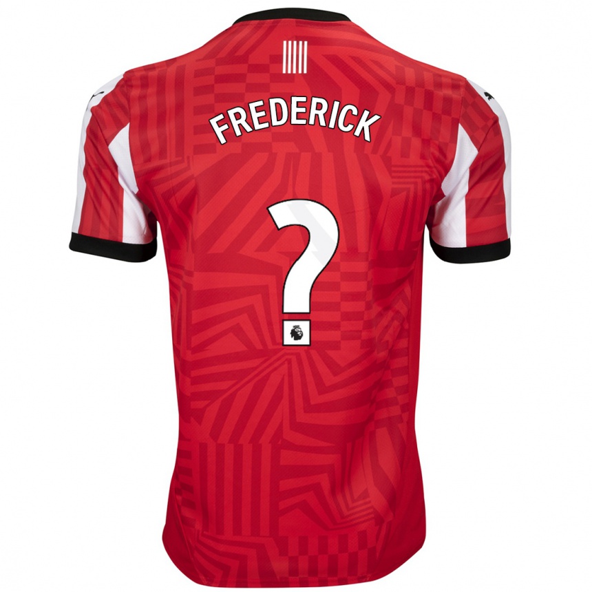 Kids Football Cameron Frederick #0 Red White Home Jersey 2024/25 T-Shirt Uk