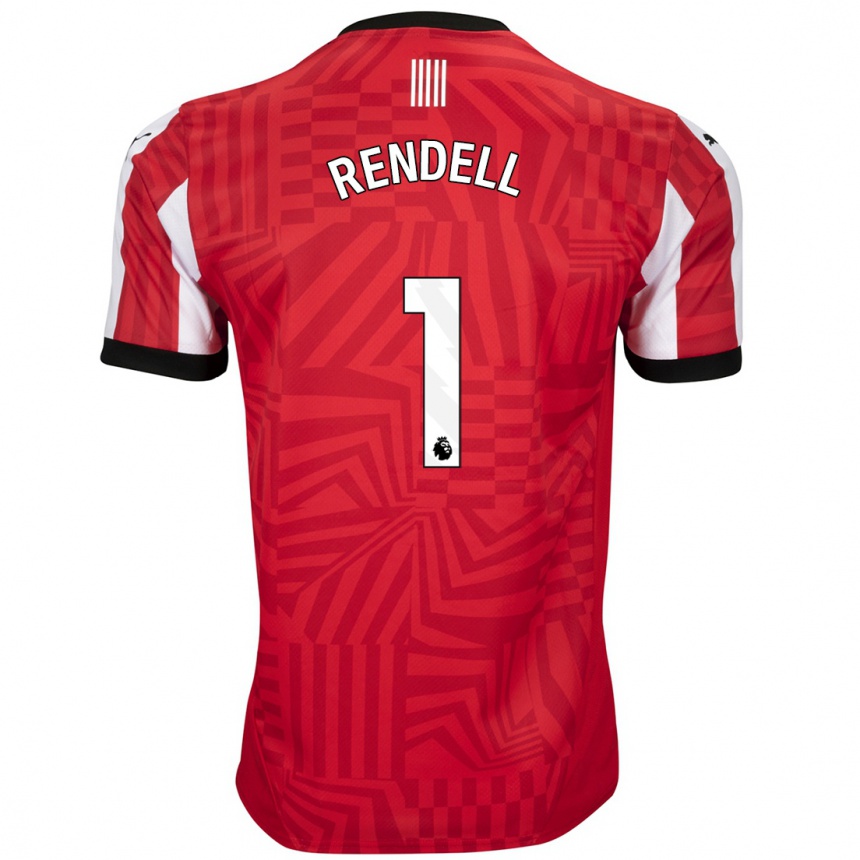 Kids Football Kayla Rendell #1 Red White Home Jersey 2024/25 T-Shirt Uk