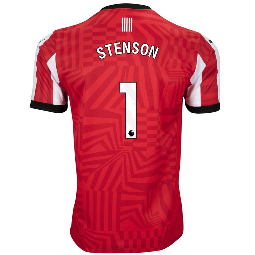 Kids Football Fran Stenson #1 Red White Home Jersey 2024/25 T-Shirt Uk