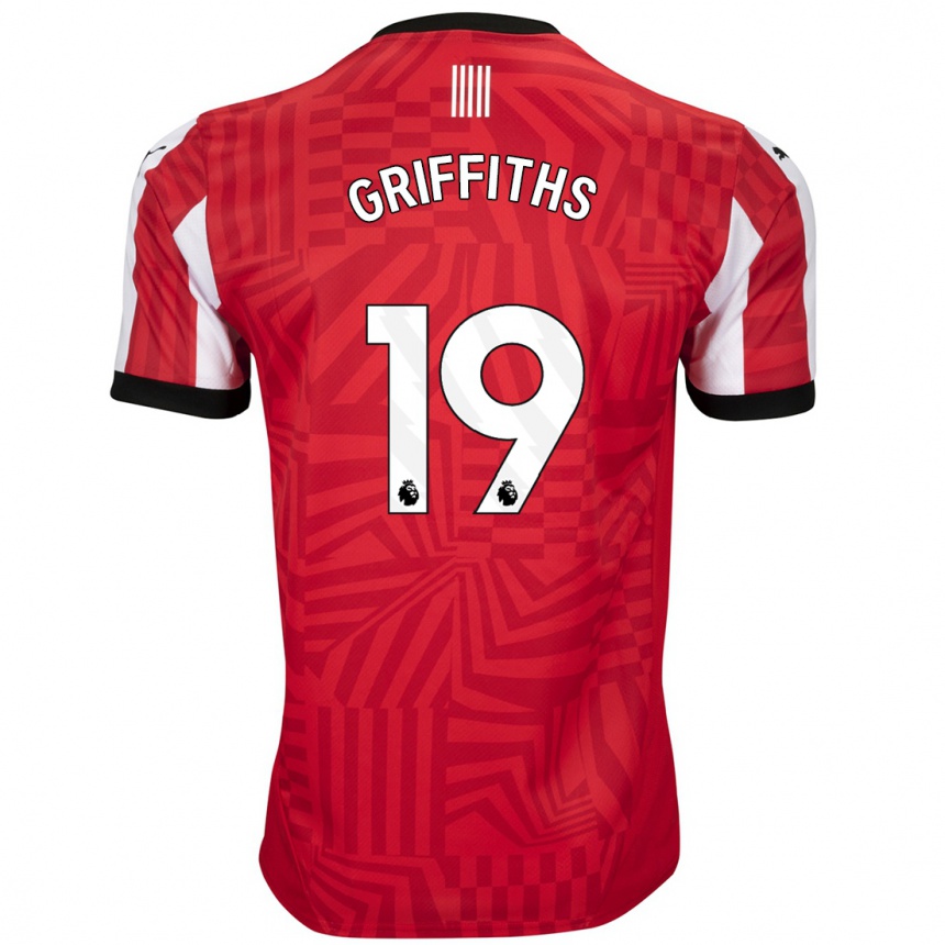 Kids Football Alice Griffiths #19 Red White Home Jersey 2024/25 T-Shirt Uk