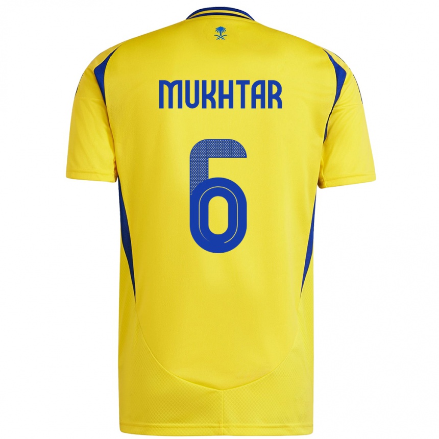 Kids Football Mukhtar Ali #6 Yellow Blue Home Jersey 2024/25 T-Shirt Uk