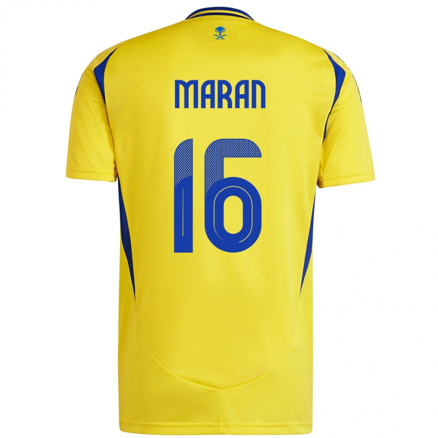 Kids Football Mohammed Maran #16 Yellow Blue Home Jersey 2024/25 T-Shirt Uk