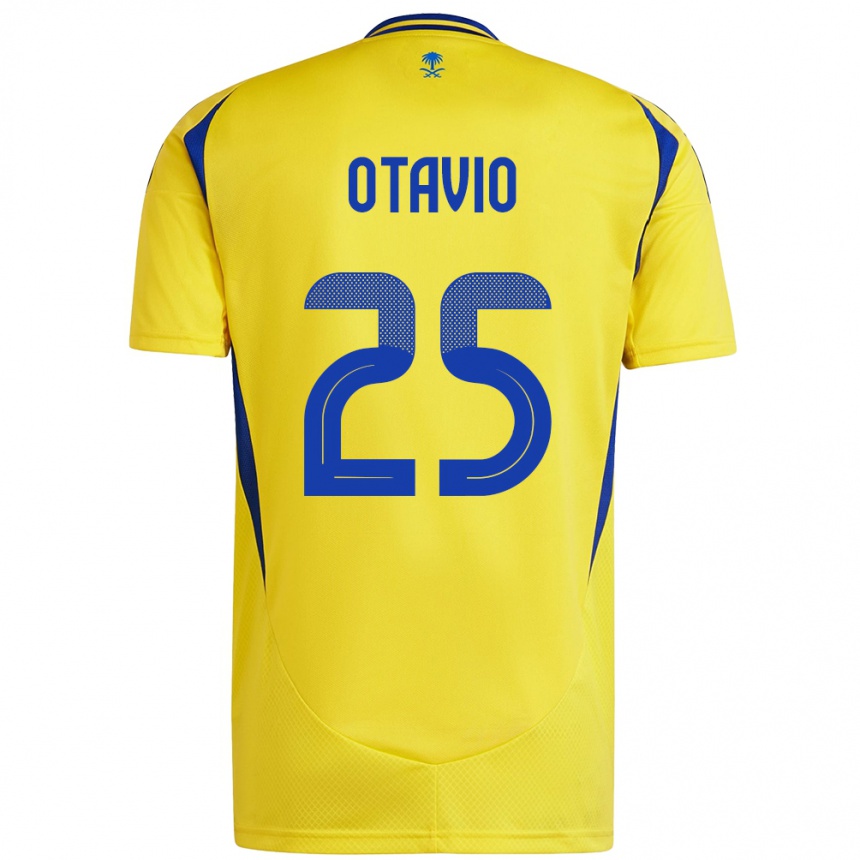 Kids Football Otavio #25 Yellow Blue Home Jersey 2024/25 T-Shirt Uk