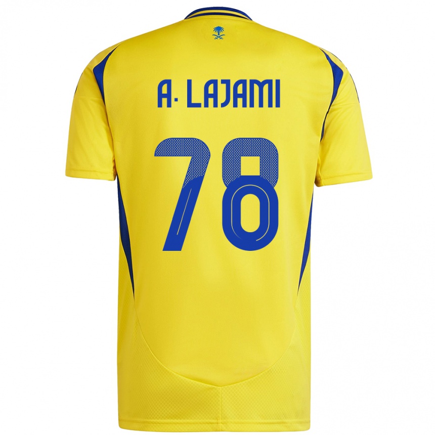 Kids Football Ali Lajami #78 Yellow Blue Home Jersey 2024/25 T-Shirt Uk