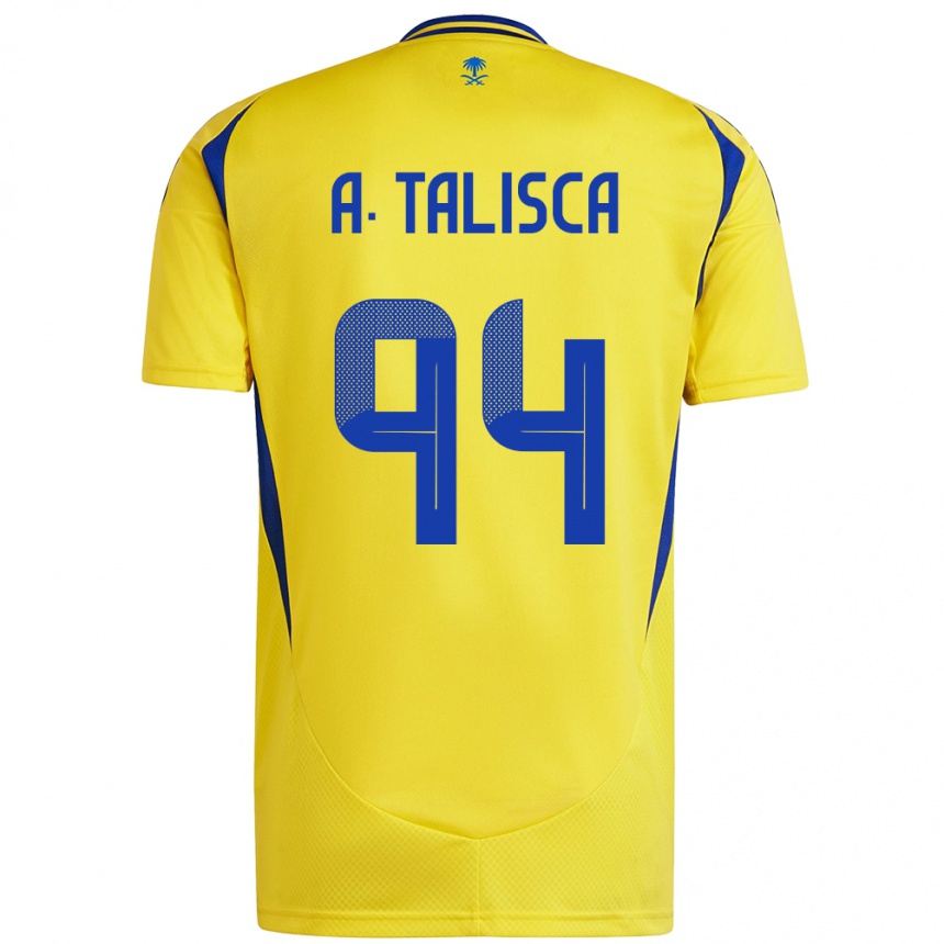 Kids Football Talisca #94 Yellow Blue Home Jersey 2024/25 T-Shirt Uk