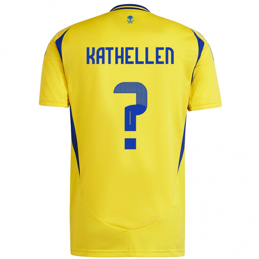 Kids Football Kathellen #0 Yellow Blue Home Jersey 2024/25 T-Shirt Uk