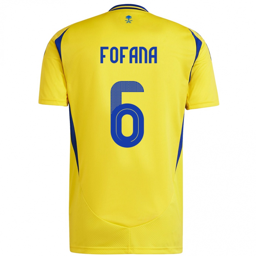 Kids Football Seko Fofana #6 Yellow Blue Home Jersey 2024/25 T-Shirt Uk