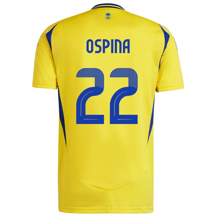 Kids Football David Ospina #22 Yellow Blue Home Jersey 2024/25 T-Shirt Uk