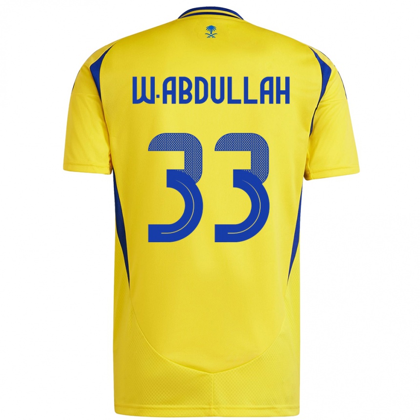 Kids Football Waleed Abdullah #33 Yellow Blue Home Jersey 2024/25 T-Shirt Uk