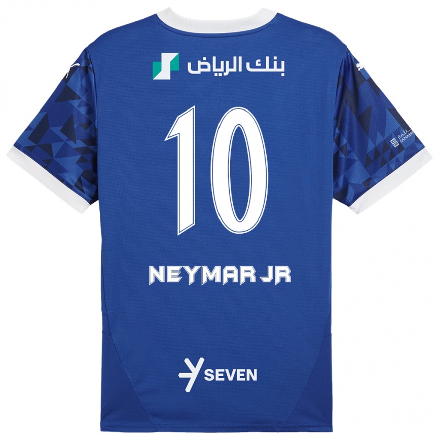 Kids Football Neymar #10 Dark Blue White Home Jersey 2024/25 T-Shirt Uk