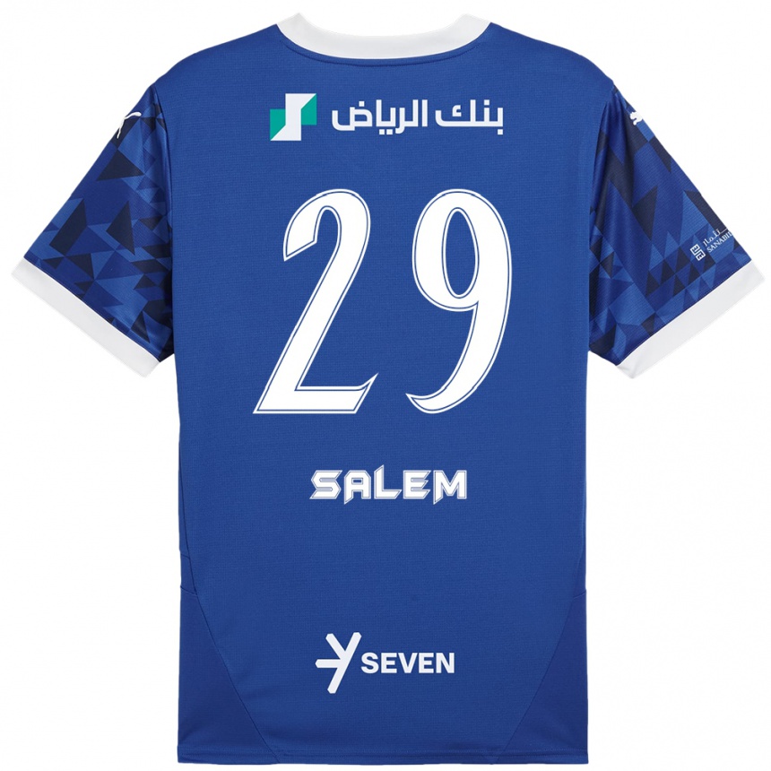 Kids Football Salem Al-Dawsari #29 Dark Blue White Home Jersey 2024/25 T-Shirt Uk