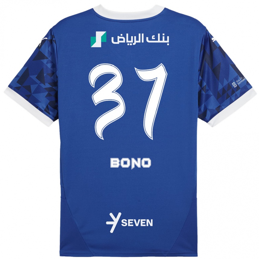 Kids Football Bono #37 Dark Blue White Home Jersey 2024/25 T-Shirt Uk