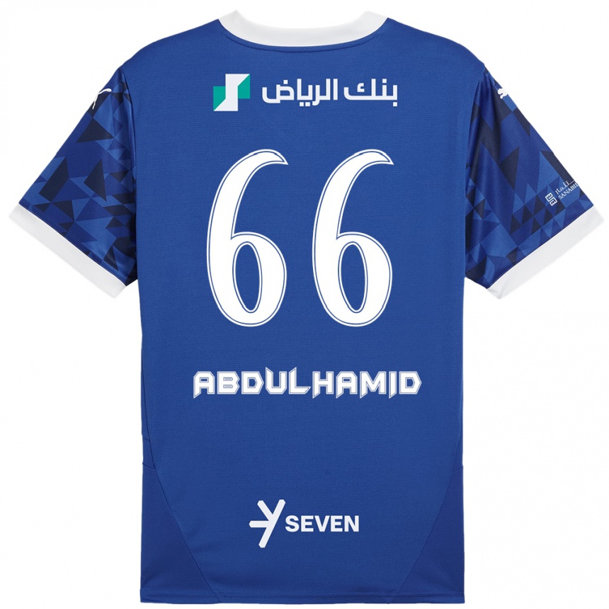 Kids Football Saud Abdulhamid #66 Dark Blue White Home Jersey 2024/25 T-Shirt Uk