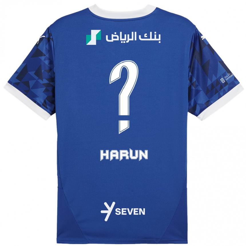 Kids Football Saud Harun #0 Dark Blue White Home Jersey 2024/25 T-Shirt Uk