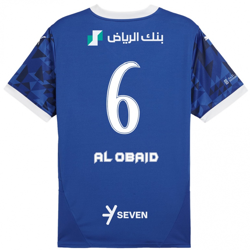 Kids Football Lulu Al-Obaid #6 Dark Blue White Home Jersey 2024/25 T-Shirt Uk