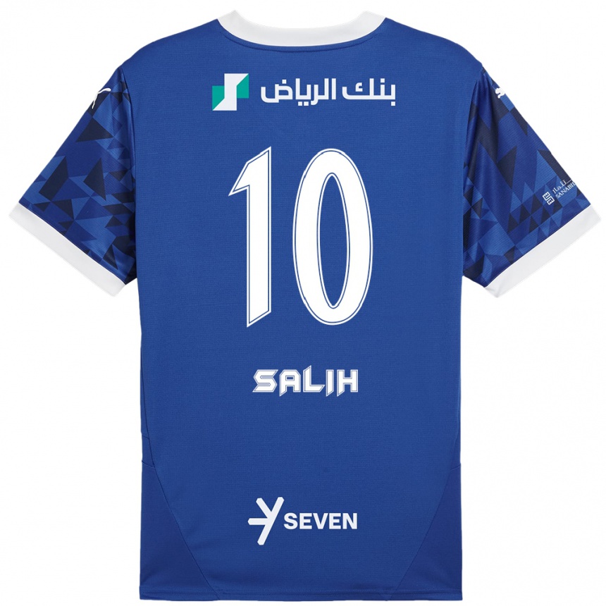 Kids Football Zakia Salih #10 Dark Blue White Home Jersey 2024/25 T-Shirt Uk