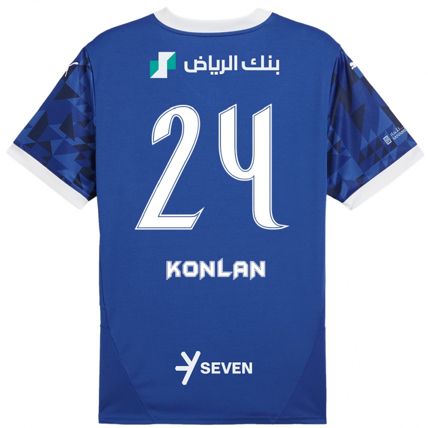 Kids Football Cynthia Konlan #24 Dark Blue White Home Jersey 2024/25 T-Shirt Uk