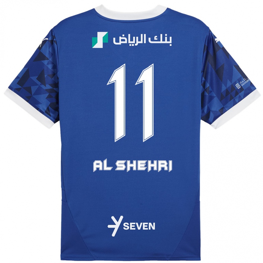 Kids Football Saleh Al-Shehri #11 Dark Blue White Home Jersey 2024/25 T-Shirt Uk