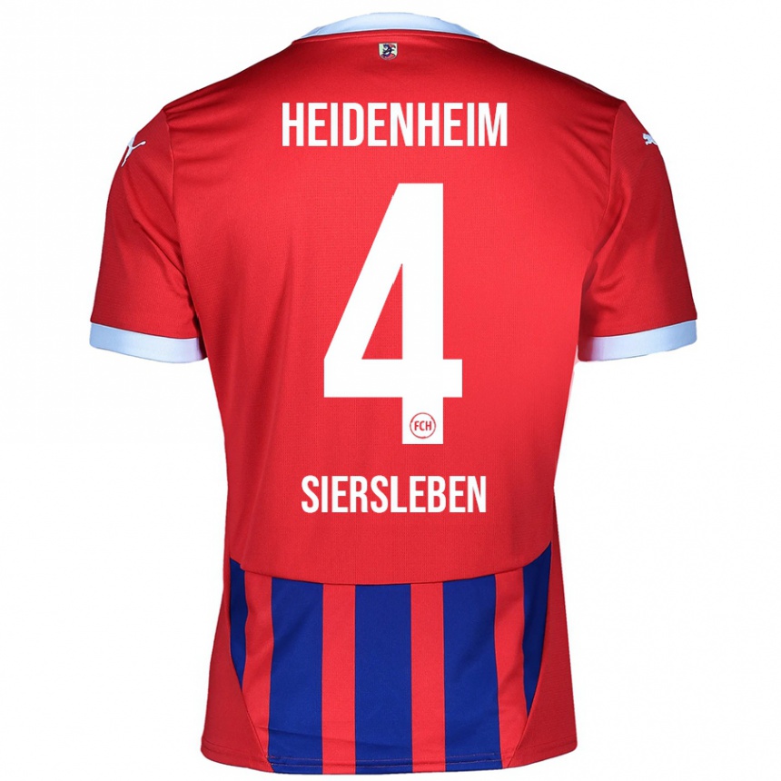 Kids Football Tim Siersleben #4 Red Blue Home Jersey 2024/25 T-Shirt Uk