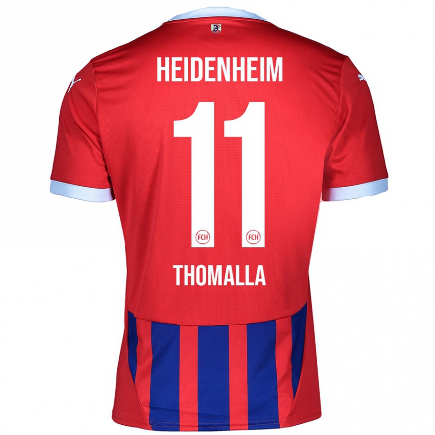 Kids Football Denis Thomalla #11 Red Blue Home Jersey 2024/25 T-Shirt Uk