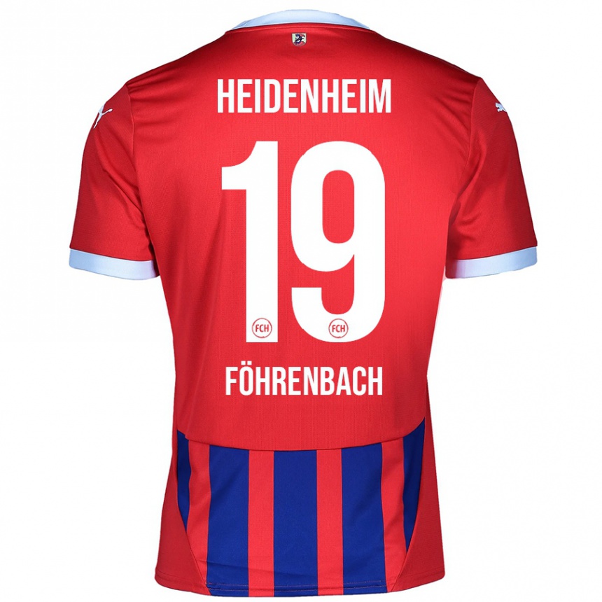 Kids Football Jonas Föhrenbach #19 Red Blue Home Jersey 2024/25 T-Shirt Uk