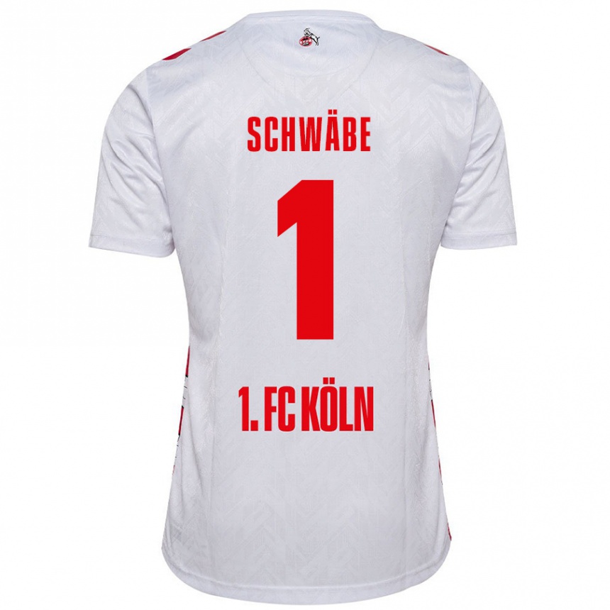 Kids Football Marvin Schwäbe #1 White Red Home Jersey 2024/25 T-Shirt Uk