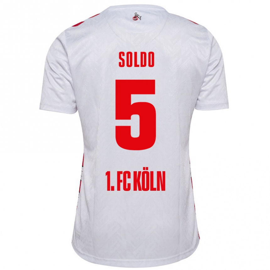 Kids Football Nikola Soldo #5 White Red Home Jersey 2024/25 T-Shirt Uk