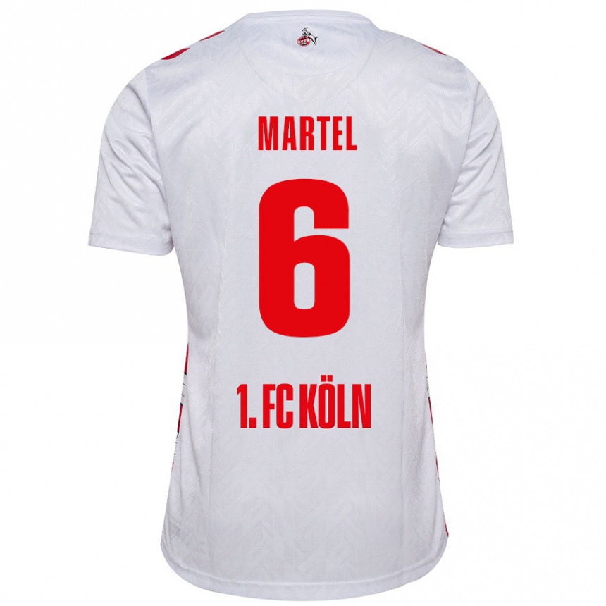 Kids Football Eric Martel #6 White Red Home Jersey 2024/25 T-Shirt Uk