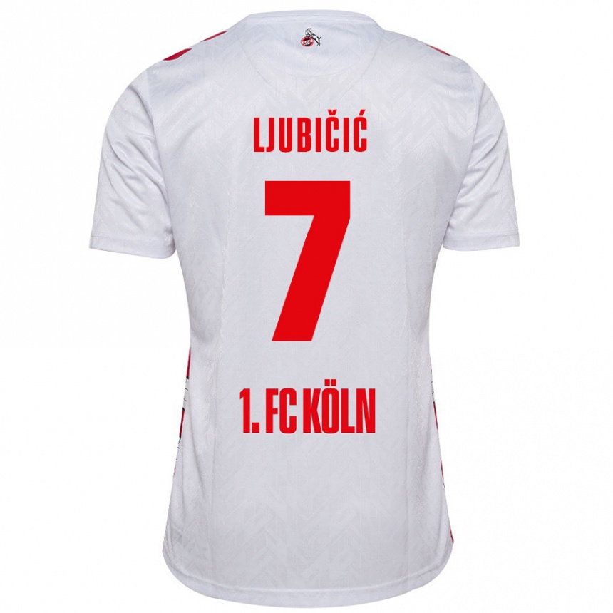 Kids Football Dejan Ljubicic #7 White Red Home Jersey 2024/25 T-Shirt Uk