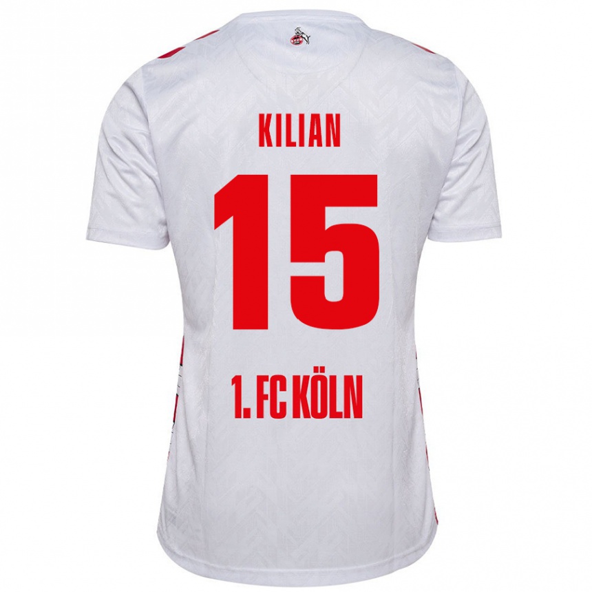 Kids Football Luca Kilian #15 White Red Home Jersey 2024/25 T-Shirt Uk