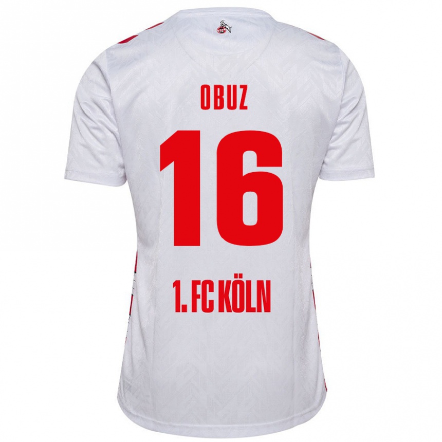 Kids Football Marvin Obuz #16 White Red Home Jersey 2024/25 T-Shirt Uk