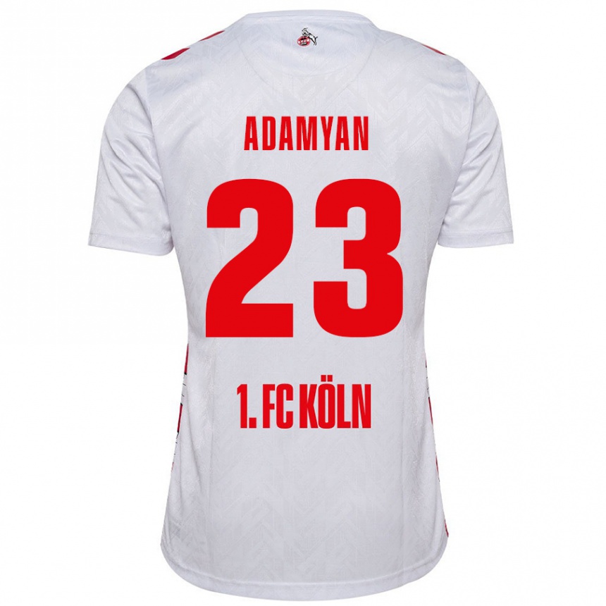 Kids Football Sargis Adamyan #23 White Red Home Jersey 2024/25 T-Shirt Uk