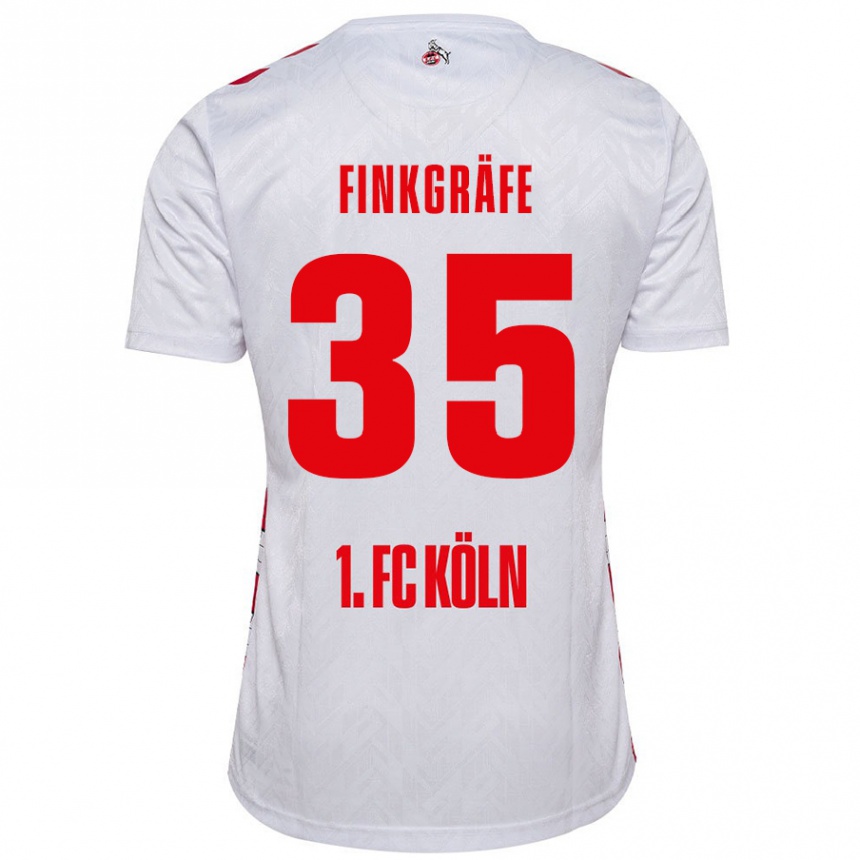 Kids Football Max Finkgräfe #35 White Red Home Jersey 2024/25 T-Shirt Uk