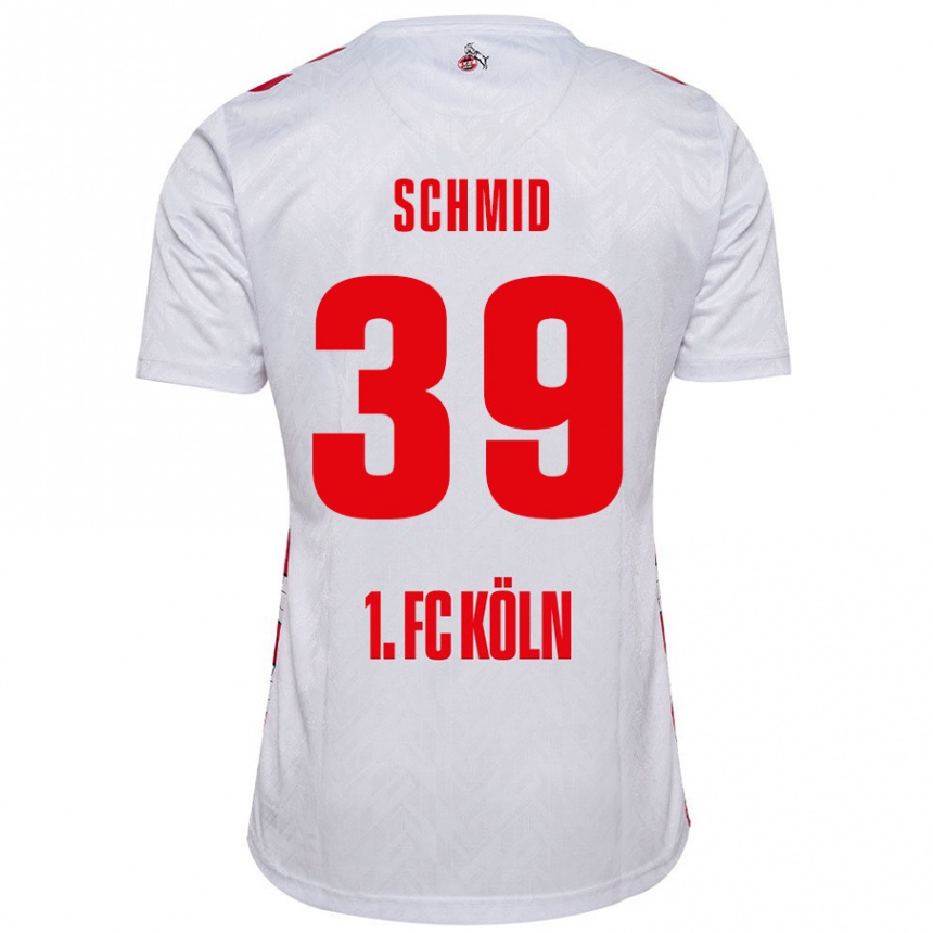 Kids Football Maximilian Schmid #39 White Red Home Jersey 2024/25 T-Shirt Uk