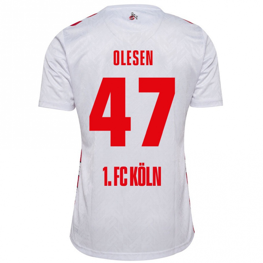 Kids Football Mathias Olesen #47 White Red Home Jersey 2024/25 T-Shirt Uk