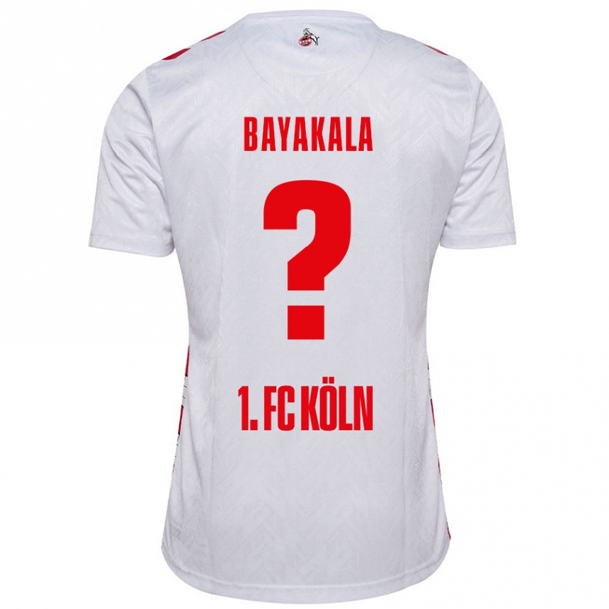 Kids Football Aaron Bayakala #0 White Red Home Jersey 2024/25 T-Shirt Uk