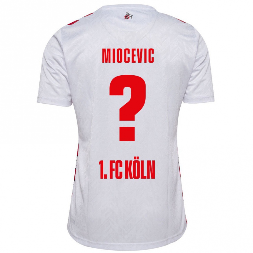 Kids Football Gabriel Miocevic #0 White Red Home Jersey 2024/25 T-Shirt Uk